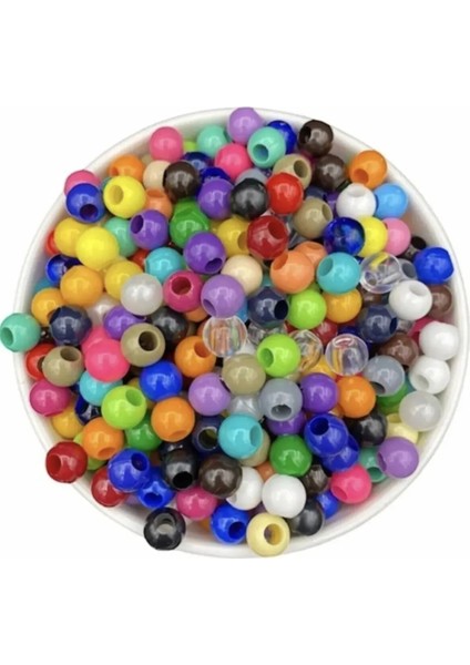 Renkli Plastik Örgü Boncuğu 10 mm 1000 Adet