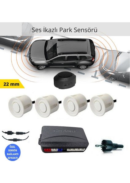 Guard Park Sensörü Soketli Ses Ikazlı Beyaz (22MM)