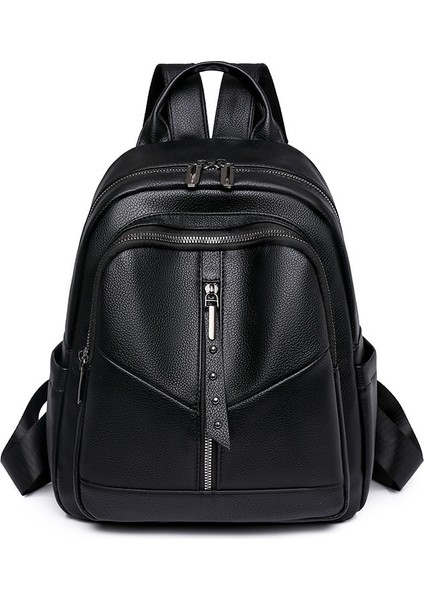 Şık ve Çok Yönlü Retro Perçin Seyahat Sırt Çantası (Yurt Dışından)