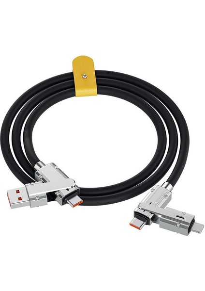 4 In 1 Çok Fonksiyonlu USB Data Kablosu Pd 100W Type C Hızlı Şarj Kablosu Type C Lightning iPhone 15 14 13