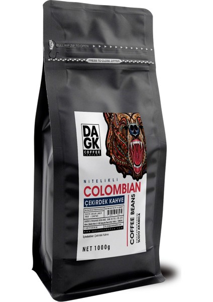 Colombian Çekirdek Kahve 1000G (%100 Arabica)