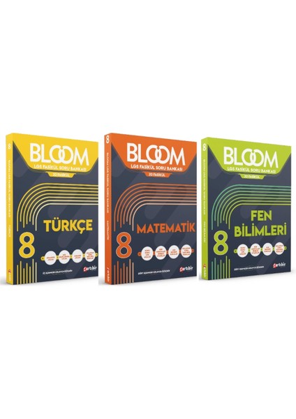 Artıbir Yayınları 8. Sınıf Bloom Türkçe - Matematik - Fen Bilimleri Fasikül Soru Bankası 3 Kitap