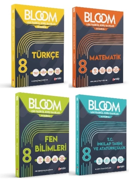 8. Sınıf Bloom Türkçe - Matematik - Fen Bilimleri - T.C. İnkılap Tarihi ve Atatürkçülük Fasikül Soru Bankası 4 Kitap