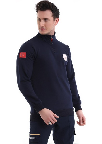 112 Sweatshirt Kışlık Unisex Balıkçı Yaka - Lacivert modelleri