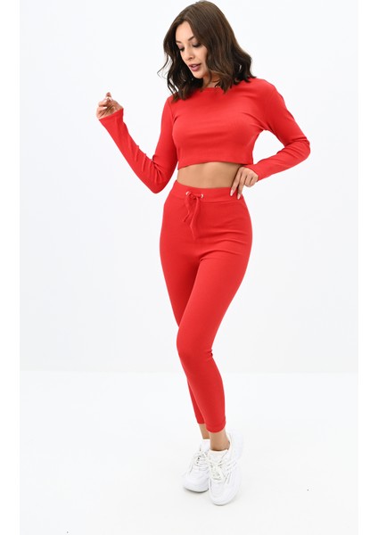 Kadın Kaşkorse Crop Tayt Takım 3727-23