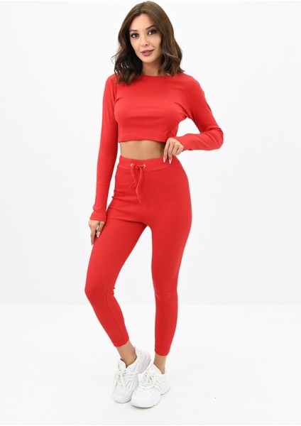 Kadın Kaşkorse Crop Tayt Takım 3727-23