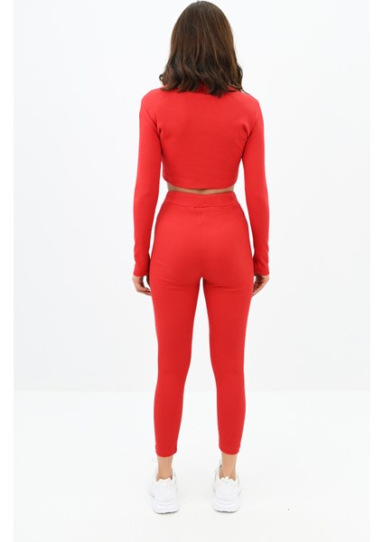 Kadın Kaşkorse Crop Tayt Takım 3727-23