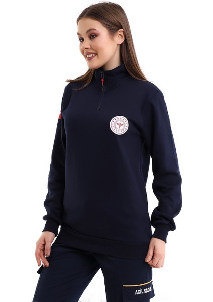 Paramedik Sweatshirt Kışlık Unisex Balıkçı Yaka - Lacivert