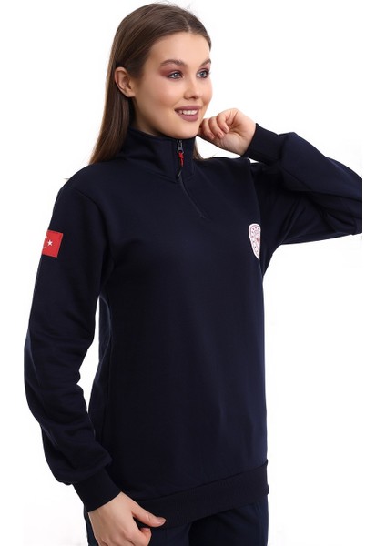 Paramedik Sweatshirt Kışlık Unisex Balıkçı Yaka - Lacivert indirimleri