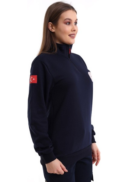 Bilenn Tekstil 112 Sweatshirt Kışlık Unisex Balıkçı Yaka - Lacivert