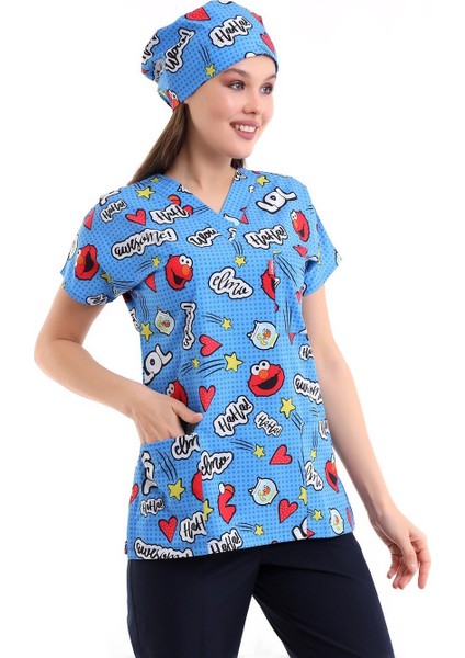 Yarasa Kol Dijital Unisex Desenli Üst - 6504 Kurabiye Canavarı