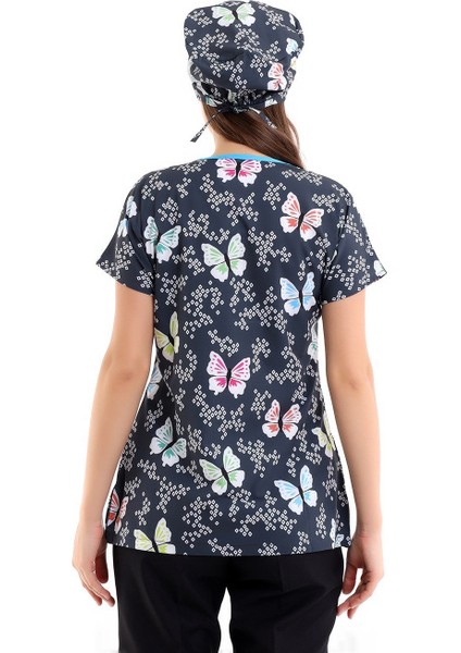 Yarasa Kol Dijital Unisex Desenli Üst - 6509 Füme Kelebekler indirimleri