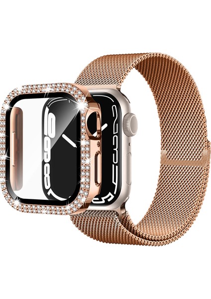 Apple Watch 42MM Önü Cam Elmas Taşlı Zarif Tam Koruma Kılıf fiyatları