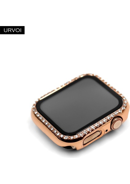 Apple Watch Seri 1,2,3 Uyumlu ( 42MM ) Önü Cam Elmas Taşlı Zarif Tam Koruma Kılıf