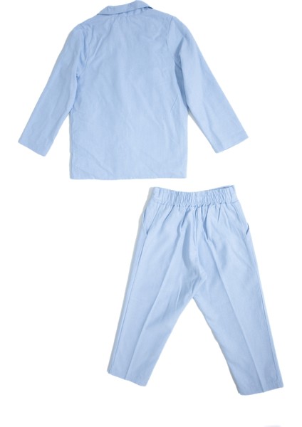 Erkek Çocuk Doğal Keten Kumaş, Pantolon, Tişört, Ceket 3'lü Takım Elbise_RG1465 fiyatları