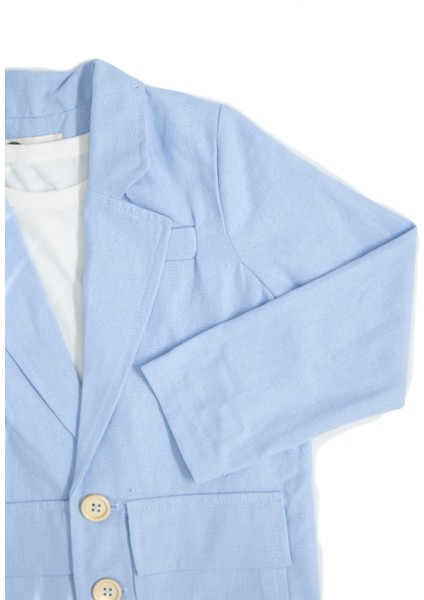 Erkek Çocuk Doğal Keten Kumaş, Pantolon, Tişört, Ceket 3'lü Takım Elbise_RG1465 modelleri