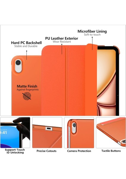 iPad Air 11 Inç 6. Nesil Yatay Standlı Uyku Modlu Basic Arkası Sert Smart Kılıf A2902 A2903 fiyatları