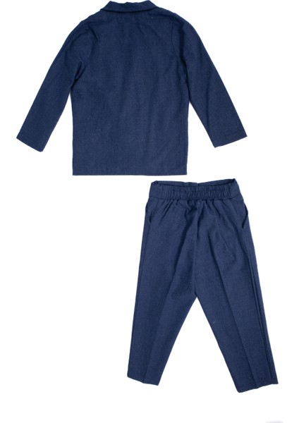 Erkek Çocuk Doğal Keten Kumaş, Pantolon, Tişört, Ceket 3'lü Takım Elbise_RG1465 modelleri