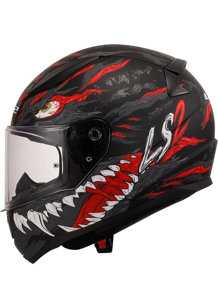 Rapıd 2 Kaıju Mat Siyah-Kırmızı-Beyaz Kask