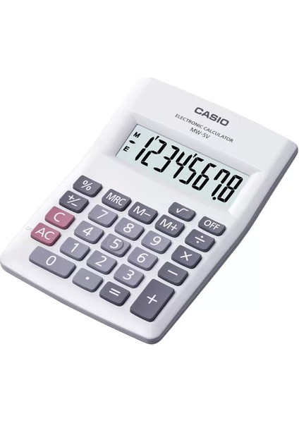 MW-5V-WE Beyaz Renkli Mini Masaüstü Hesap Makinesi (8 Haneli)