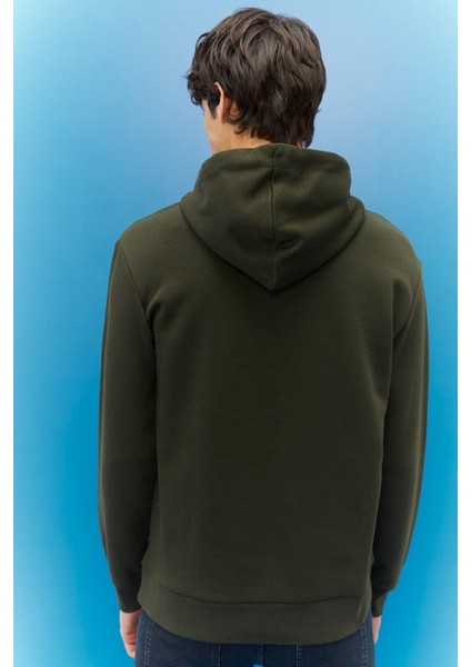 L212302801 Erkek Haki Kapüşonlu Sweatshirt