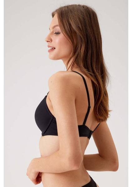 2'li Paket Siyah 6404 Paris Desteksiz Pamuklu Tak Çıkar Askılı T-Shirt Sütyen Set fırsatları