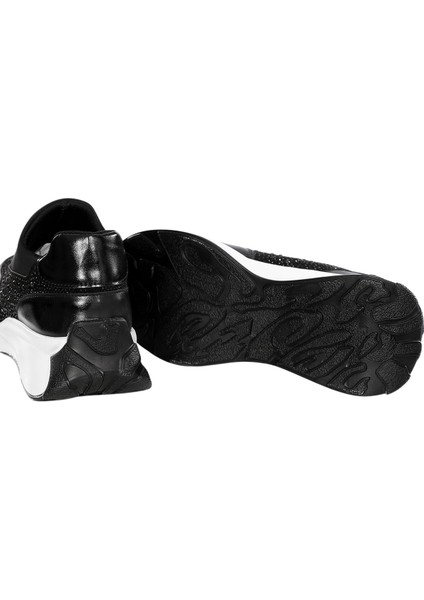 Hafif Ve Rahat Tabanlı Günlük Şık Ve Spor Kadın Slip-On Ayakkabı Taş Detaylı Fv1490Fv