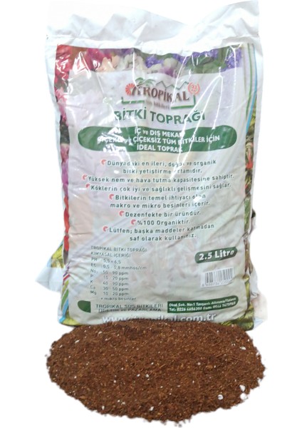 Tropikal Torf Bitki Toprağı – 2,5lt Ithal Cocopeat