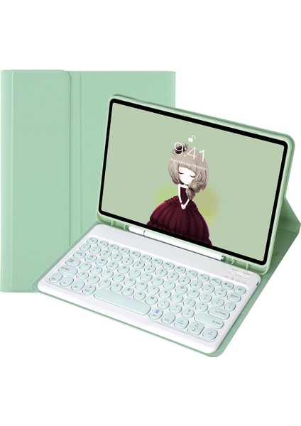 Klavye + Kılıf Samsung Galaxy Tab S6 Lite 10.4 Inç SM-P610 / SM-P615 Lite 10.4 Açık Yeşil (Yurt Dışından)