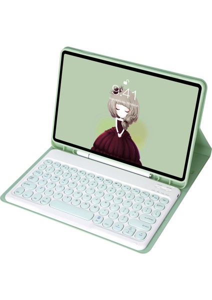 Klavye + Kılıf Samsung Galaxy Tab S6 Lite 10.4 Inç SM-P610 / SM-P615 Lite 10.4 Açık Yeşil (Yurt Dışından)