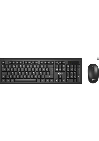 KW200 Kablosuz Türkçe Q Klavye & Mouse Set Siyah