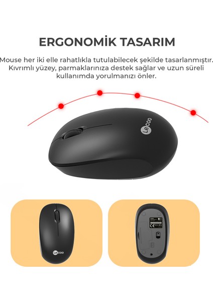 KW200 Kablosuz Türkçe Q Klavye & Mouse Set Siyah