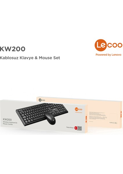 KW200 Kablosuz Türkçe Q Klavye & Mouse Set Siyah