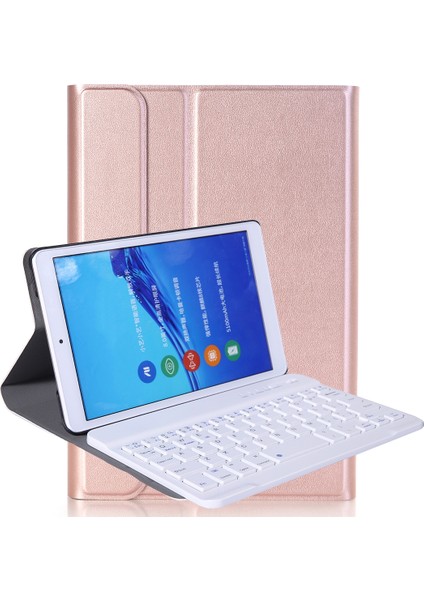 Huawei Matepad T8 8 Inç Pembe Altın Için Bluetooth Klavye Kılıf (Yurt Dışından)