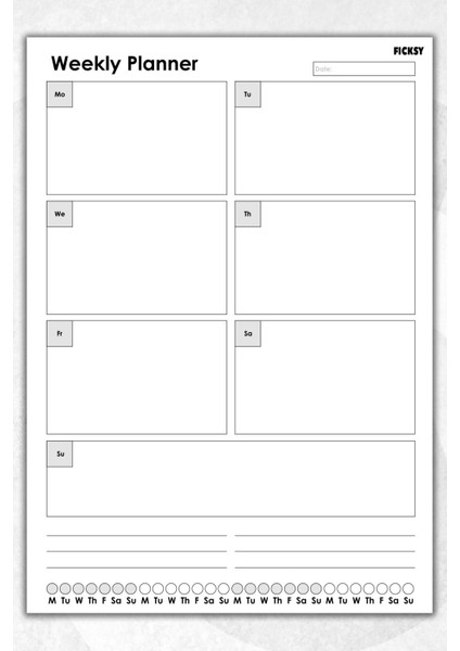 Haftalık Planlayıcı A4 Ebat Yapılacaklar 30 Yaprak Weekly Planner