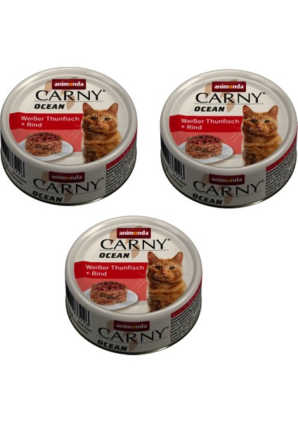 Carny Ocean Ton ve Sığır Etli Kedi Konserve 80 Gr. x 3 Adet