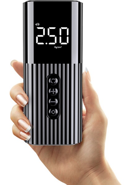 Siyah Mini Araba Hava Pompası Kompresörü Araba Motosiklet Bisiklet Dijital Kablolu Araba Lastiği Şişme Pompa 60W 12V LED Flaş Işığı (Yurt Dışından)