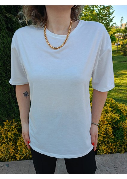 Ekru Pamuklu Basic T-Shirt fiyatları