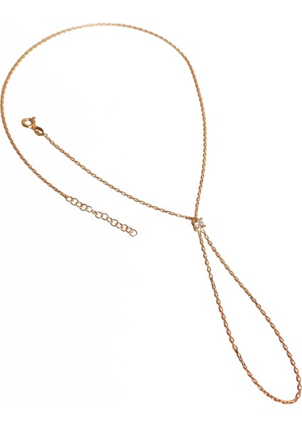 Tek Taşlı Gümüş Şahmeran Bileklik - Rose Renk