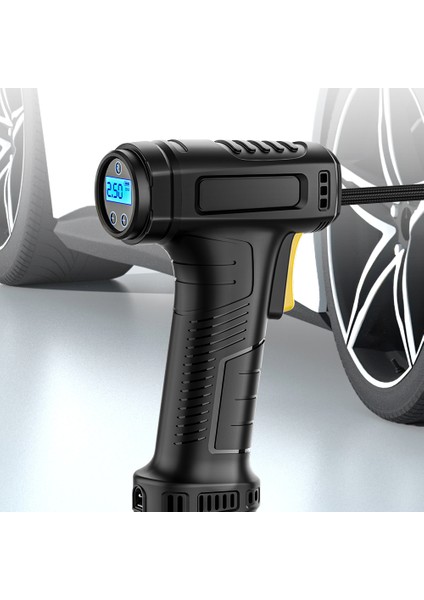 Dijital Kablolu Kablosuz Şarj Edilebilir Hava Pompası 120W Şarj Edilebilir Hava Kompresörü Kablosuz Şişme Pompa Taşınabilir Hava Pompası Dijital Hava Pompası Araba (Yurt Dışından)