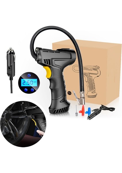 B 120W Araba Hava Pompası Taşınabilir Motosiklet Araç Lastik Şişirme Hava Kompresörü Ah Lityum-Iyon Pil ile Güçlendirildi (Yurt Dışından)