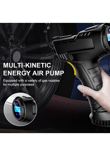Kablolu Dijital Stil Taşınabilir Araba Hava Kompresörü Pompası Akülü Şişme Elektrikli Motosiklet Bisiklet Tekne Lastiği Lastik Şişirme ile Dijital Ekran (Yurt Dışından)