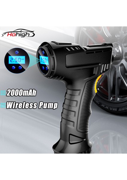 Kablolu Işaretçi 120W Şarj Edilebilir Hava Kompresörü Kablosuz Şişme Pompa Taşınabilir Hava Pompası Araba Lastik Şişirme Dijital Araba Bisiklet Topları Için (Yurt Dışından)