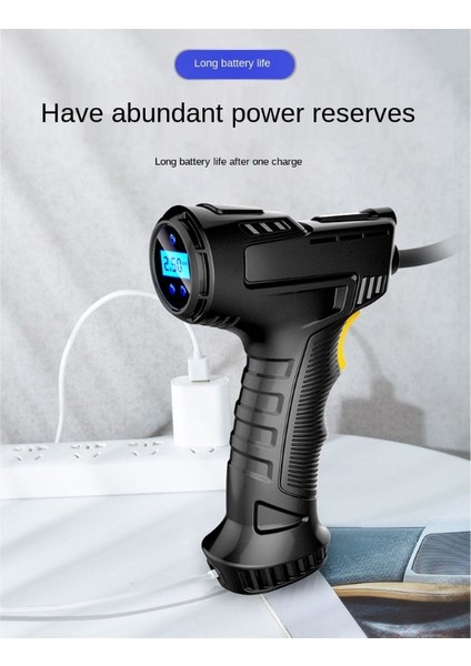 B 120W Araba Hava Pompası Taşınabilir Motosiklet Araç Lastik Şişirme Hava Kompresörü Ah Lityum-Iyon Pil ile Güçlendirildi (Yurt Dışından) indirimleri