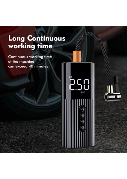 Siyah Mini Araba Şişirme Pompası 12 V Taşınabilir Kablolu Dijital Hava Kompresörü Araba Lastiği Şişme Pompa Araba Motosiklet Bisiklet Için LED Işık (Yurt Dışından)