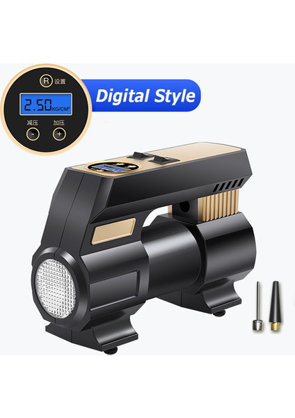 Dijital Stil Araba Hava Kompresw 30S Hızlı Şişirme Hava Pompası Araba Motosiklet Bisiklet Için Oto Lastik Pumb LED Işık Lastik Taşınabilir Pompa (Yurt Dışından)