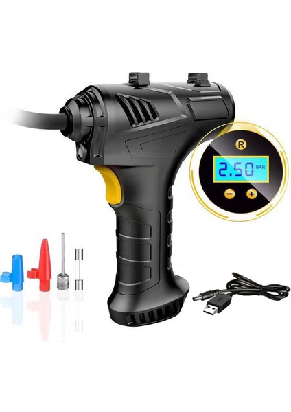Kablolu Araba Hava Kompresörü Wirelesswired Şişme Pompa Taşınabilir Hava Pompası Araba Lastik Şişirme Dijital 120W Araba Bisiklet Motosiklet Topları Için (Yurt Dışından) indirimleri