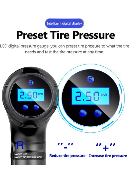 Dijital Versiyon Bisiklet Pompası Araba Kompresörü 12 V Elektrikli Hava Pompası Araba Motosiklet Bisiklet Için Taşınabilir Lastik Şişirme Dijital Lastik Göstergesi ile Kablolu (Yurt Dışından) fırsatları