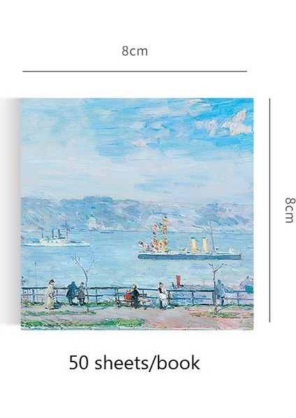 Bir Stil 50 Sayfa Kitap Dünyaca Ünlü Resim Serisi Bloknot Childe Hassam Çalışmaları Yapışmaz Bloknot Not Kırtasiye Dekorasyon Dizüstü (Yurt Dışından)