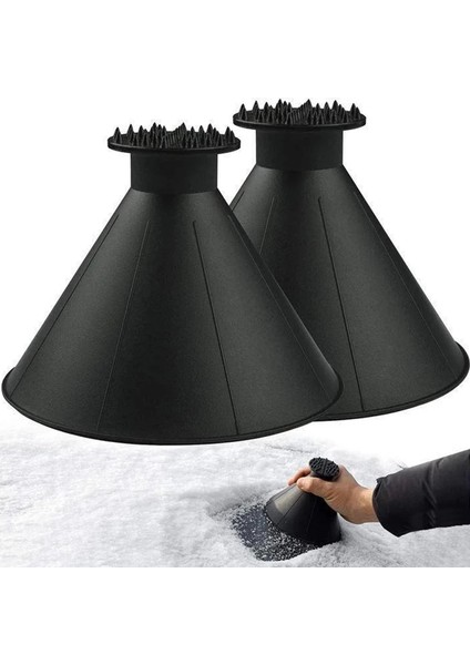 Siyah Stil Plastik Koni Şekilli Sihirli Araba Ön Camı Kar Sökücü Kürek Buz Kazıyıcı Açık Pencereler Cam Temizleme Aracı Huni (Yurt Dışından)